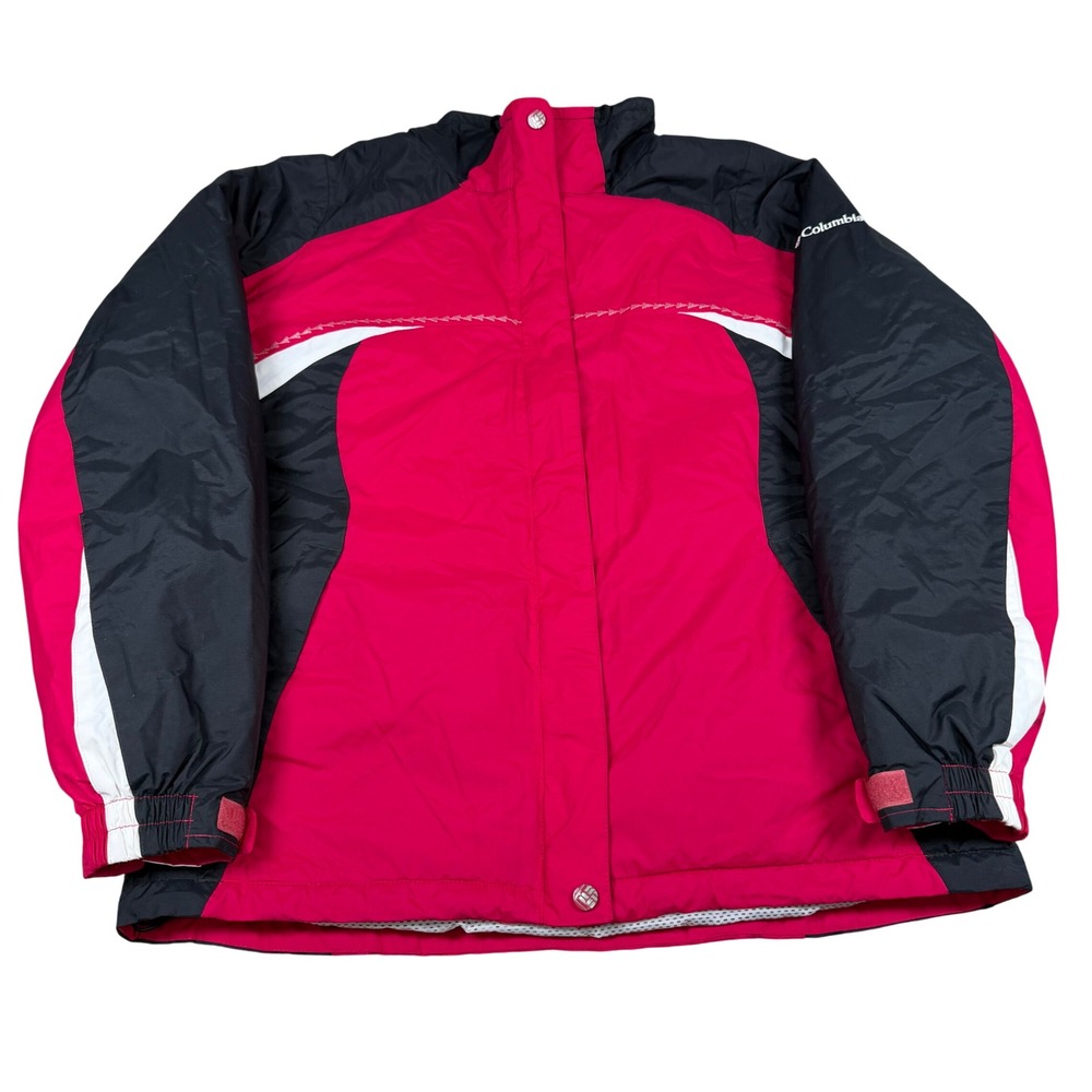 Columbia Womens Pink Black Colorblock Water Resistant Fleece Lined Jacket M